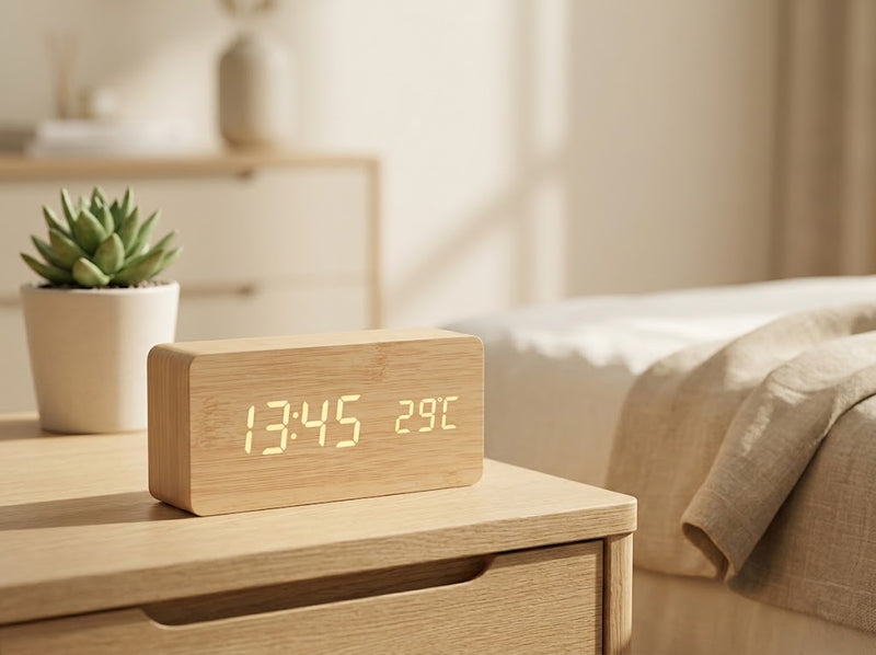 Time, date and temperature