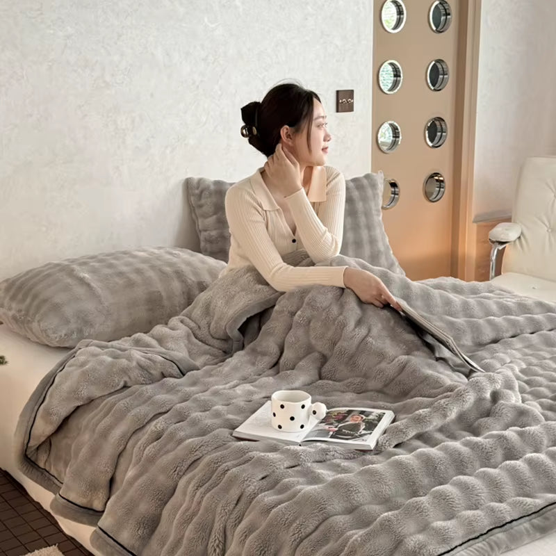 Soft velvet fleece blanket, view 5