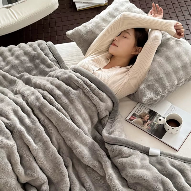 Soft velvet fleece blanket, view 4